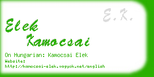 elek kamocsai business card